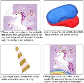 img 1 attached to 🎉 Party Game Set: Pin the Tail on the Unicorn - Includes Game Poster, Tail and Eye Masks for Kids Birthday Party, Perfect Party Favor