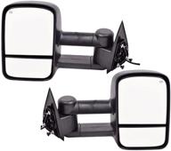 🔌 power heated foldable dedc towing mirrors, side view mirrors for chevy silverado 1500 2500 3500 gmc sierra 2003-2006 pair logo