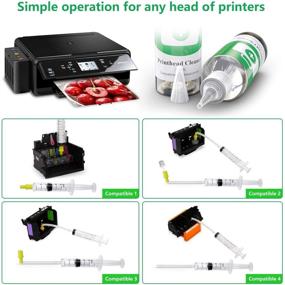 img 1 attached to 🖨️ JINHEWEN Printhead Cleaner Kit for Canon/Brother/Epson/HP Inkjet Printers: HP 8600/5520/4620/6520/6600/6700/6968/6978/8610, Canon MX922/9000/C88 & More (100ml)