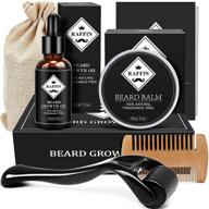 optimal beard growth kit - premium beard gifts set featuring beard roller, growth oil, mustache wax, and beard comb for accelerated beard growth - top men's stocking stuffers - ideal christmas gifts for men - presents for him: dad, husband, boyfriend, brother logo