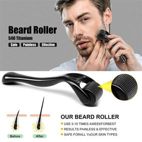 img 2 attached to Optimal Beard Growth Kit - Premium Beard Gifts Set featuring Beard Roller, Growth Oil, Mustache Wax, and Beard Comb for Accelerated Beard Growth - Top Men's Stocking Stuffers - Ideal Christmas Gifts for Men - Presents for Him: Dad, Husband, Boyfriend, Brother