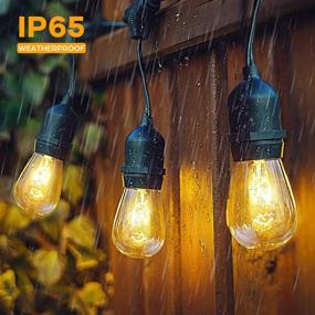 img 1 attached to 🌟 Commercial Grade 2-Pack 96FT Outdoor String Lights with Dimmable 11W Edison Vintage Bulbs – Waterproof Patio Hanging Lights for Cafe, Pergola, Backyard Bistro, Wedding – Warm White 2700K – Black 48FT/String