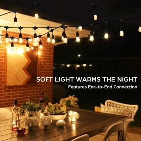 img 3 attached to 🌟 Commercial Grade 2-Pack 96FT Outdoor String Lights with Dimmable 11W Edison Vintage Bulbs – Waterproof Patio Hanging Lights for Cafe, Pergola, Backyard Bistro, Wedding – Warm White 2700K – Black 48FT/String
