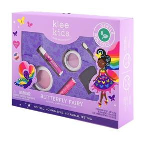 img 2 attached to 🦋 Luna Star Naturals Klee Kids 4-х предметный набор для макияжа с компактными палитрами (Бабочка Фея) - Позвольте вашим малышам обнять своих внутренних фей с этим набором натурального макияжа.