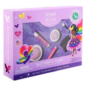 img 3 attached to 🦋 Luna Star Naturals Klee Kids 4-х предметный набор для макияжа с компактными палитрами (Бабочка Фея) - Позвольте вашим малышам обнять своих внутренних фей с этим набором натурального макияжа.