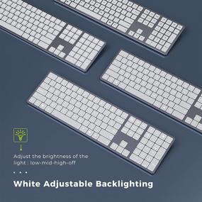 img 3 attached to 💡 seenda Rechargeable Backlit Keyboard Full Size Ultra Slim 2.4G Wireless Illuminated Keyboard with Numeric Keypad for Computer Desktop PC Laptop Notebook Surface and Windows 10/8/7