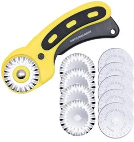 img 4 attached to 🔪 AUTOTOOLHOME 45mm Wavy Rotary Cutter: 10pc Pinking Blades, Ideal for Fabric, Paper, Leather & Sewing Projects