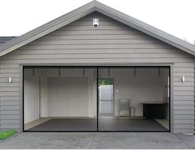 img 4 attached to 🚪 Garage Door Screen: 2 Car 16x7Ft Magnetic Closure Heavy Duty Weighted Bottom Screen - Self Sealing Fiberglass Mesh for Animal Protection - Retractable & Easy Assembly (Black)