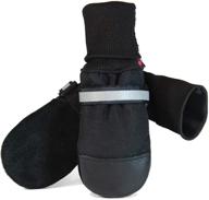 🐾 muttluks original fleece-lined dog boots: warm cozy socks for dogs, puppies - stretchy adjustable pet booties with leather soles & reflective straps - itty bitty to xxl sizes - 4 pack! logo