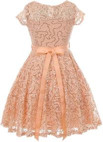 img 3 attached to 👗 Stunning IGirldress Sleeve Floral Glitter Dresses: Perfect Holiday Girls' Clothing