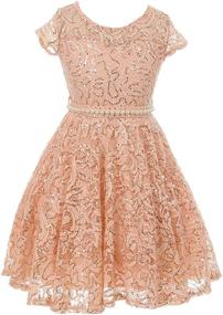 img 4 attached to 👗 Stunning IGirldress Sleeve Floral Glitter Dresses: Perfect Holiday Girls' Clothing