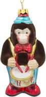 🐒 bestpysanky fluffy monkey playing drums glass christmas ornament: a fun-filled 4 inches addition to your holiday décor логотип