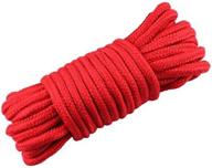 🧵 32 feet soft cotton rope: durable black and red multi-function natural long rope (10m) logo