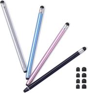🖊️ abiarst stylus pens: high-precision capacitive stylus for ipad, iphone, samsung galaxy & more - 4-pack black/blue/silver/rose gold logo
