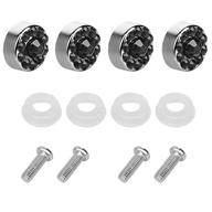 🔩 enhance your vehicle's style with feenm bling bling license plate frame screws bolt covers caps fasteners (black) logo
