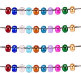 img 1 attached to 📿 PH PandaHall 100pcs 15x10mm Rondelle Glass Large Hole European Beads - Mixed Color Bead Spacers for DIY Snake Chain Charm Bracelet Making with 5mm Hole