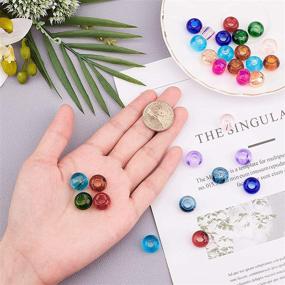 img 3 attached to 📿 PH PandaHall 100pcs 15x10mm Rondelle Glass Large Hole European Beads - Mixed Color Bead Spacers for DIY Snake Chain Charm Bracelet Making with 5mm Hole