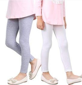 img 1 attached to 3-Pack Toddler Girls Stretch Leggings | Soft Patterned 👧 Pants | Classic Ankle-Length Trousers for Kids 2-11 Years Old