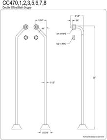 img 1 attached to Enhance Your Bath with Kingston Brass CC471 🛁 Vintage Double Offset Bath Supply, 25-Inch in Polished Chrome