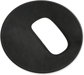 img 4 attached to 🖱️ ProElife Premium Mouse Pad: Stylish PU Leather Round Mousepad with Stitched Edges - 8.66 Inch, Black