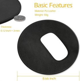 img 2 attached to 🖱️ ProElife Premium Mouse Pad: Stylish PU Leather Round Mousepad with Stitched Edges - 8.66 Inch, Black