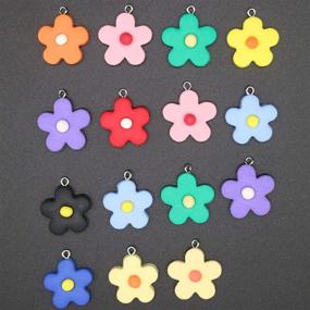 img 1 attached to 🌸 20 Colorful Flower Pendant Charms for DIY Jewelry Making and Crafting - Perfect for Earrings, Bracelets, and Charming Accessories for Girls