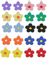 🌸 20 colorful flower pendant charms for diy jewelry making and crafting - perfect for earrings, bracelets, and charming accessories for girls logo