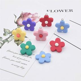 img 2 attached to 🌸 20 Colorful Flower Pendant Charms for DIY Jewelry Making and Crafting - Perfect for Earrings, Bracelets, and Charming Accessories for Girls