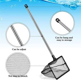 img 2 attached to 🐠 Versatile Aquarium Fish Nets: 2-in-1 Mesh Fish Tank Net Set with Stainless Steel Handle - 4 Inch and 6 Inch Sizes, Extendable from 12.5 to 27.5 Inches - Essential Fish Catching Accessory for Aquarium Enthusiasts