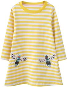 img 4 attached to 👗 KISSOURBABY Cute Cartoon Girls' Clothing: Little Dresses T-Shirt