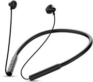 🎧 black wireless neckband headphones - bluetooth 5.0 lightweight stereo earbuds with magnetic, ideal wireless sports sweatproof headset with mic for iphone running sports logo