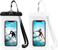 📱 f-color waterproof phone case, 2 pack transparent pvc waterproof phone pouch dry bag, beach accessories for vacation, kayaking, camping, snorkeling, and cruise, compatible for iphone 12 pro max, xr, 8, 7, galaxy - enhanced seo logo