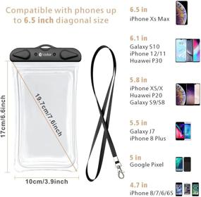 img 2 attached to 📱 F-color Waterproof Phone Case, 2 Pack Transparent PVC Waterproof Phone Pouch Dry Bag, Beach Accessories for Vacation, Kayaking, Camping, Snorkeling, and Cruise, Compatible for iPhone 12 Pro Max, XR, 8, 7, Galaxy - Enhanced SEO