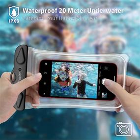 img 3 attached to 📱 F-color Waterproof Phone Case, 2 Pack Transparent PVC Waterproof Phone Pouch Dry Bag, Beach Accessories for Vacation, Kayaking, Camping, Snorkeling, and Cruise, Compatible for iPhone 12 Pro Max, XR, 8, 7, Galaxy - Enhanced SEO