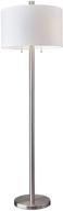 🔦 adesso 4067-22 boulevard floor lamp, 61 in, 2 x 100w incandescent/26w cfl, brushed steel finish, tall standing lamp логотип