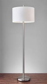 img 3 attached to 🔦 Adesso 4067-22 Boulevard Floor Lamp, 61 in, 2 x 100W Incandescent/26W CFL, Brushed Steel Finish, Tall Standing Lamp