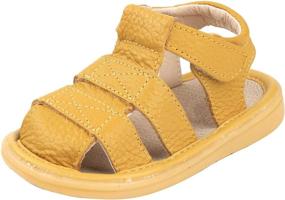 img 4 attached to LONSOEN Toddler Outdoor Leather Sandals Boys' Shoes in Outdoor