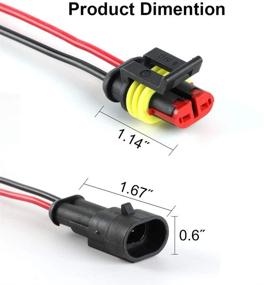 img 2 attached to JOYHO 2 контактный герметичный проводной разъем для автомобильной электроники - надежный и прочный электрический разъем 16 AWG для автомобилей, морских судов, грузовиков, лодок, мотоциклов и других, 5 штук