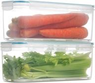 🥦 komax biokips fridge storage containers with dripping tray (118 oz) - 2-pack vegetable and fruit containers for refrigerator - airtight lids for meat, cheese, and fish логотип