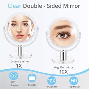 img 3 attached to 💄 Fabuday Double Sided Magnifying Makeup Mirror: 1X and 10X Magnification, Ideal Table Top Vanity Mirror for Home Bathroom