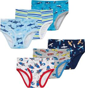 img 4 attached to Pack of 6 Baby Soft Cotton Underwear for Little Boys - Dinosaur Briefs, Toddler Shark Undies, Children Truck Panties