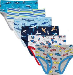img 3 attached to Pack of 6 Baby Soft Cotton Underwear for Little Boys - Dinosaur Briefs, Toddler Shark Undies, Children Truck Panties