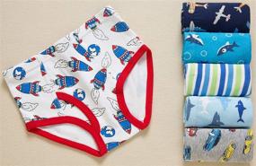 img 1 attached to Pack of 6 Baby Soft Cotton Underwear for Little Boys - Dinosaur Briefs, Toddler Shark Undies, Children Truck Panties