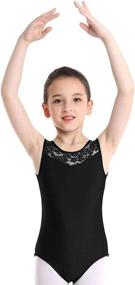 img 3 attached to 🩰 Ranrann Sleeveless Kids Girls Turtle Neck Leotard with Lace Splice, Keyhole Back, Ideal for Ballet Dance and Gymnastics, Activewear Attire