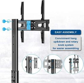 img 1 attached to 📺 Регулируемая полка для телевизоров Plasma LCD LED плоского или изогнутого экрана от 27 до 55 дюймов - Вращающаяся и регулируемая по высоте подставка для дома и офиса, цвет черный, от YOMT.