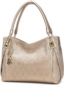 img 4 attached to Handbags Capacity Top Handle Signature Shoulder Women's Handbags & Wallets
