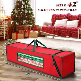 img 1 attached to 🎁 Sunkorto Wrapping Paper Storage: 42-inch Long Gift Wrap Organizer with 600D Tear-Proof Fabric - Under Bed Storage for Wrapping Paper Rolls, Christmas & Holiday Accessories