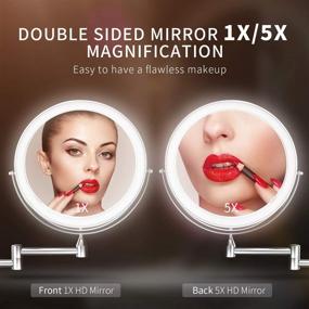 img 3 attached to 8-inch LED Touch Screen Wall Mounted Makeup 🪞 Mirror with Adjustable Light and Double Sided 1X/5X Magnification