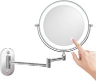8-inch led touch screen wall mounted makeup 🪞 mirror with adjustable light and double sided 1x/5x magnification logo