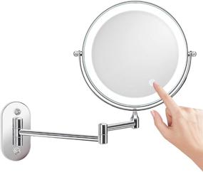 img 4 attached to 8-inch LED Touch Screen Wall Mounted Makeup 🪞 Mirror with Adjustable Light and Double Sided 1X/5X Magnification